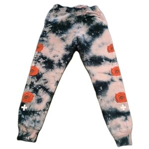 Pink Black Tie Dye Jogger Sweatpants Women's SIZE: SMALL Empyre Peony Hazy